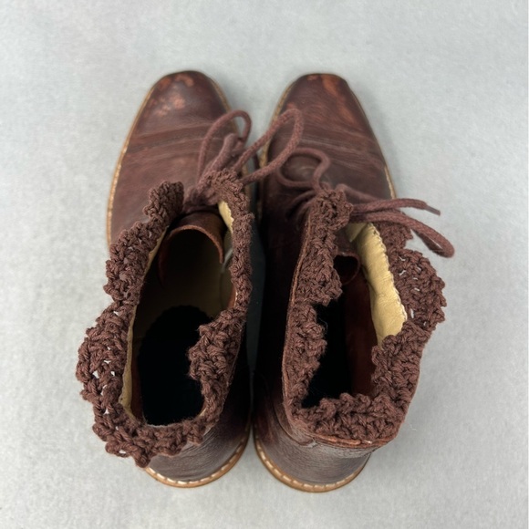 Anthropologie Latigo Kat Crochet Heeled Lace Up Ankle Boots Women’s Size 6.5M - Picture 12 of 12